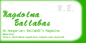 magdolna ballabas business card